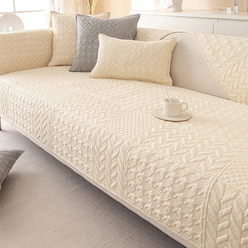 Plaid Canapé Coton Jersey PLAODECO Qianling Beige-90X160CM