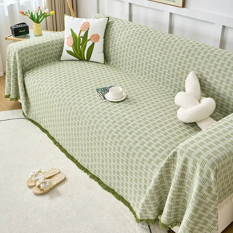 Plaid Canapé Coton Nordic CLOVER Fresh Green-130x180cm
