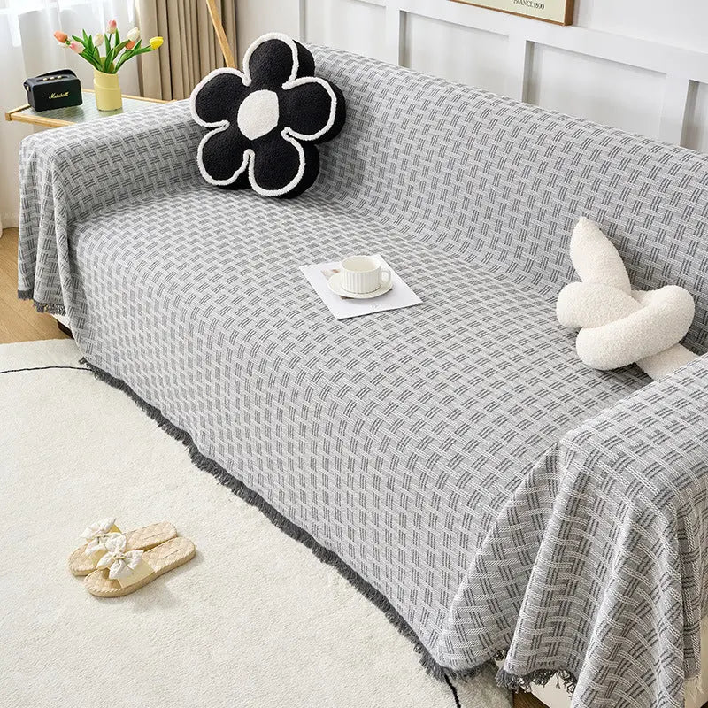Plaid Canapé Coton Nordic CLOVER Elegant Gray-180x260cm