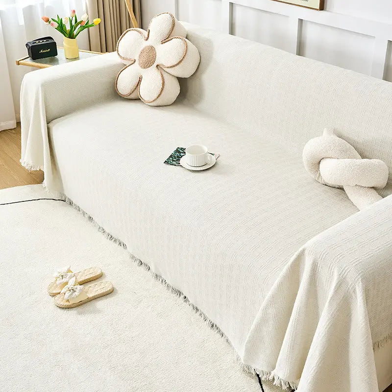 Plaid Canapé Coton Nordic CLOVER Cream Rice-180x300cm
