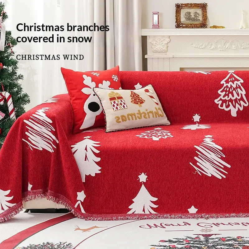 Plaid Canapé Géométrique Chenille NOLENA Branches full of snow-180x180