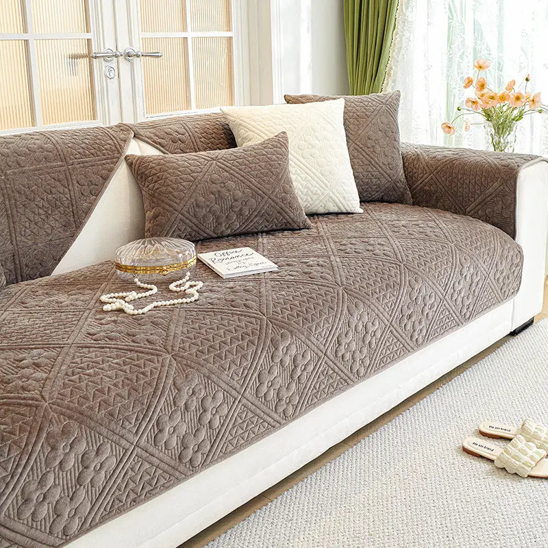 Plaid Canapé Luxe Antidérapant Luxin Coffee Color-70X180cm