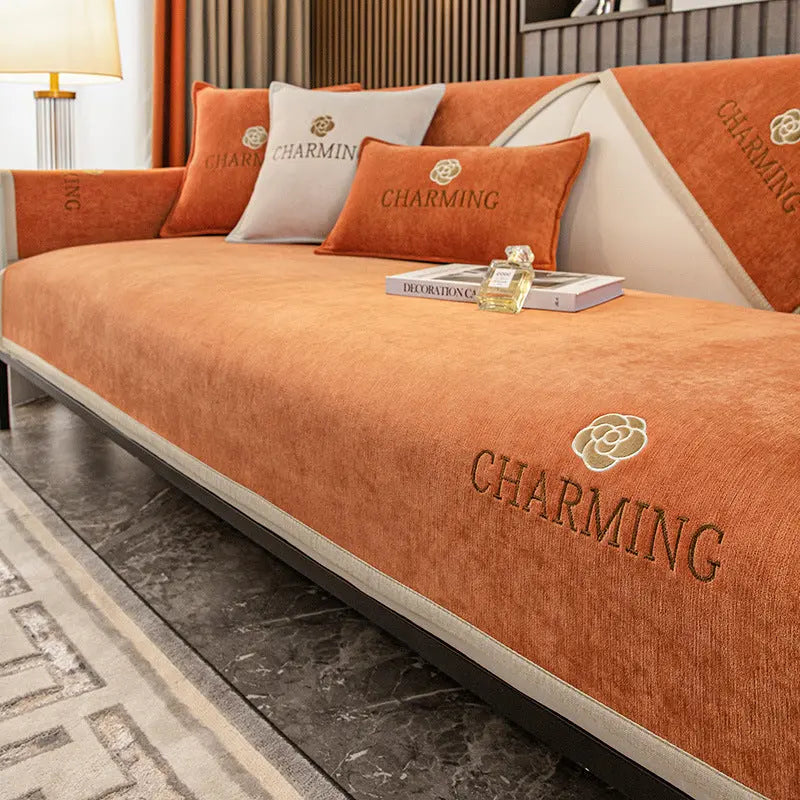 Plaid Canapé Moderne AILON Orange-70x120