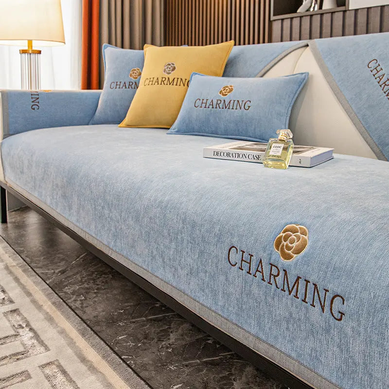 Plaid Canapé Moderne AILON Light Blue-70x180