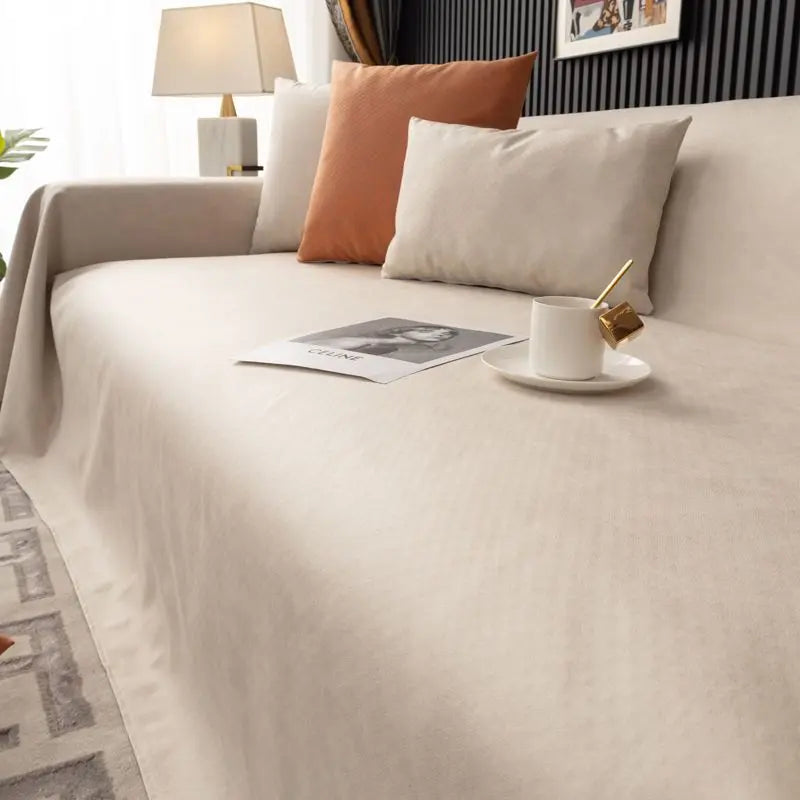 Plaid Canapé Moderne BLOSSOM Beige-210x90cm