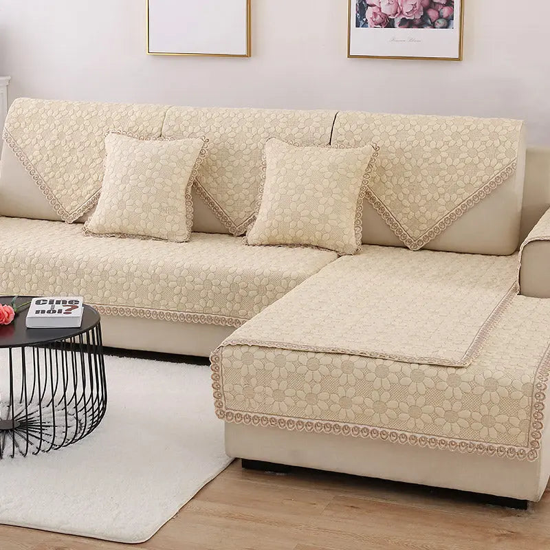 Plaid Canapé Moderne Ensemble FLOREA Sunfloweroff white-90x90