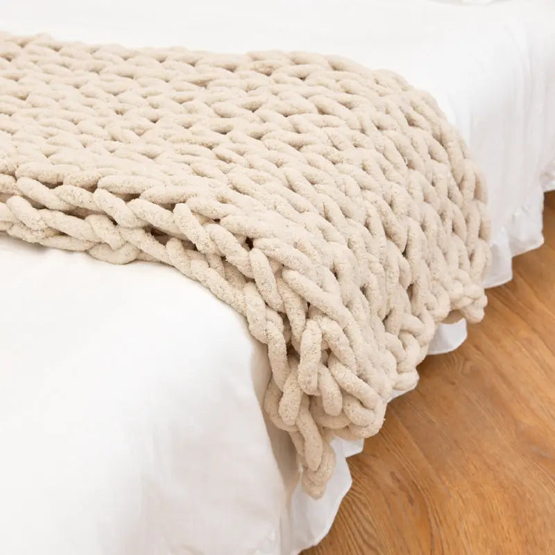 Plaid Canapé Tricot YARNEXA off white-60X60