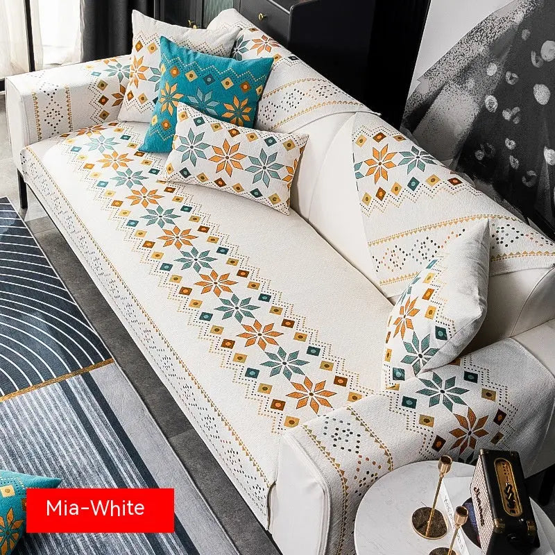 Plaid Canapé Universel Chenille IVY White-70 × 210