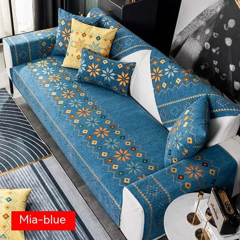 Plaid Canapé Universel Chenille IVY Blue-70 × 150