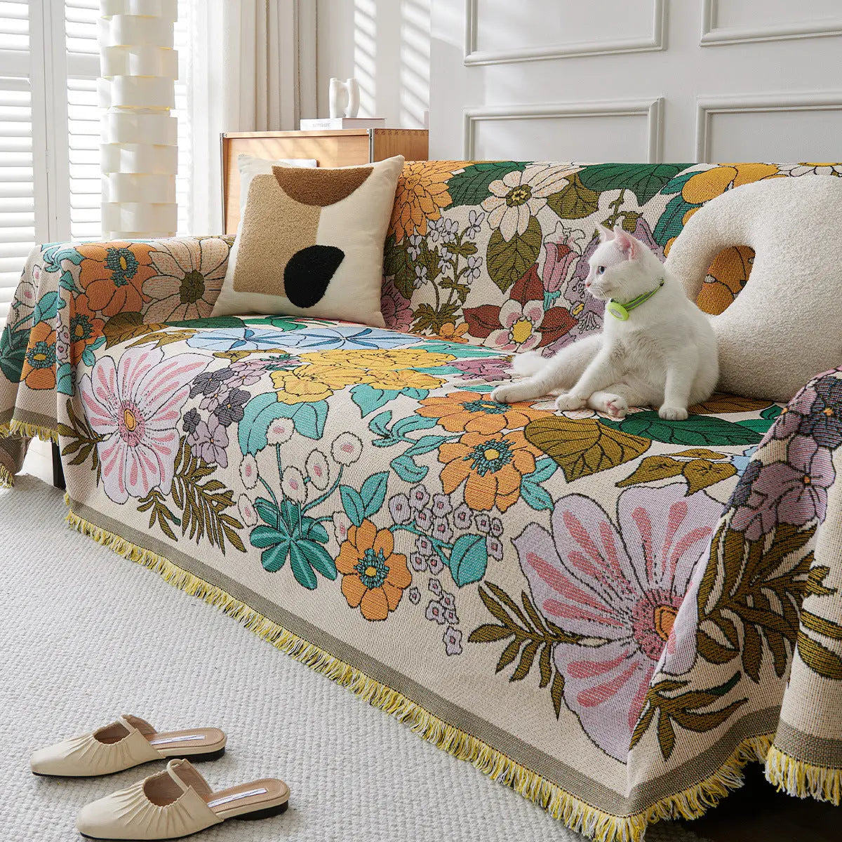 Plaid Canapé Universel Florin YB Colored Flower-180X320cm