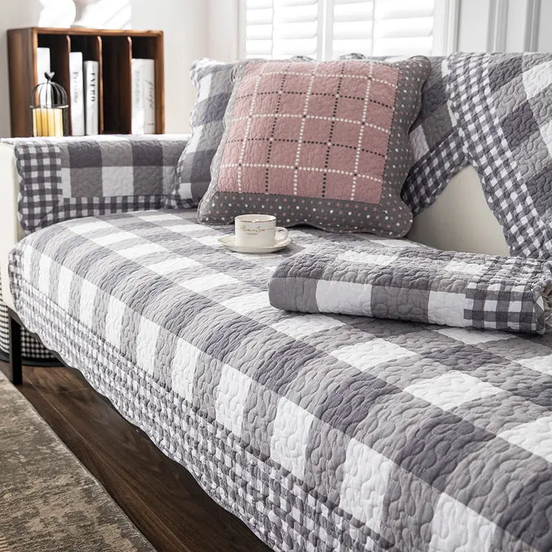 Plaid Canapé Universel MONICA Small Gray Grid-70x70cm