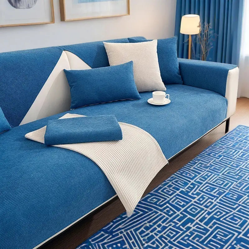 Plaid Canapé Velours Moderne SOFANTA Fog Blue-70x70