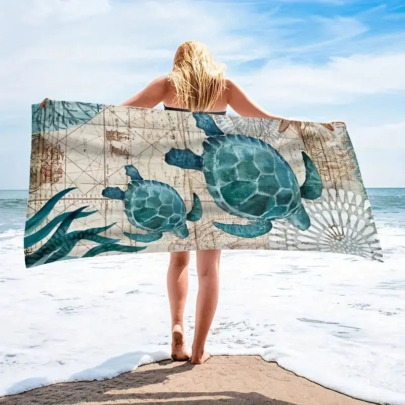 Serviette Plage Imprimée SPLASH Btdz22 Turtle-140cmx70cm