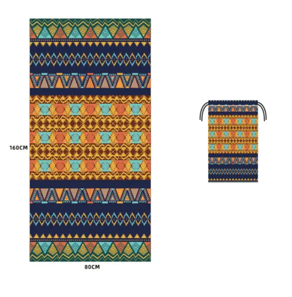 Serviette Plage Microfibre VAIANO Amber Bohemian-80x160cm opp bag