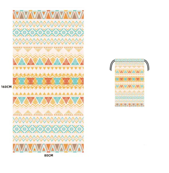 Serviette Plage Microfibre VAIANO Light yellow boho-80x160cm opp bag