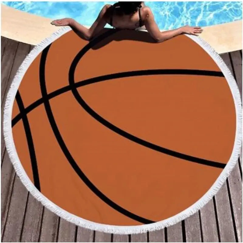 Serviette Plage Polyester SOLDRIX Basketball-150X150cm