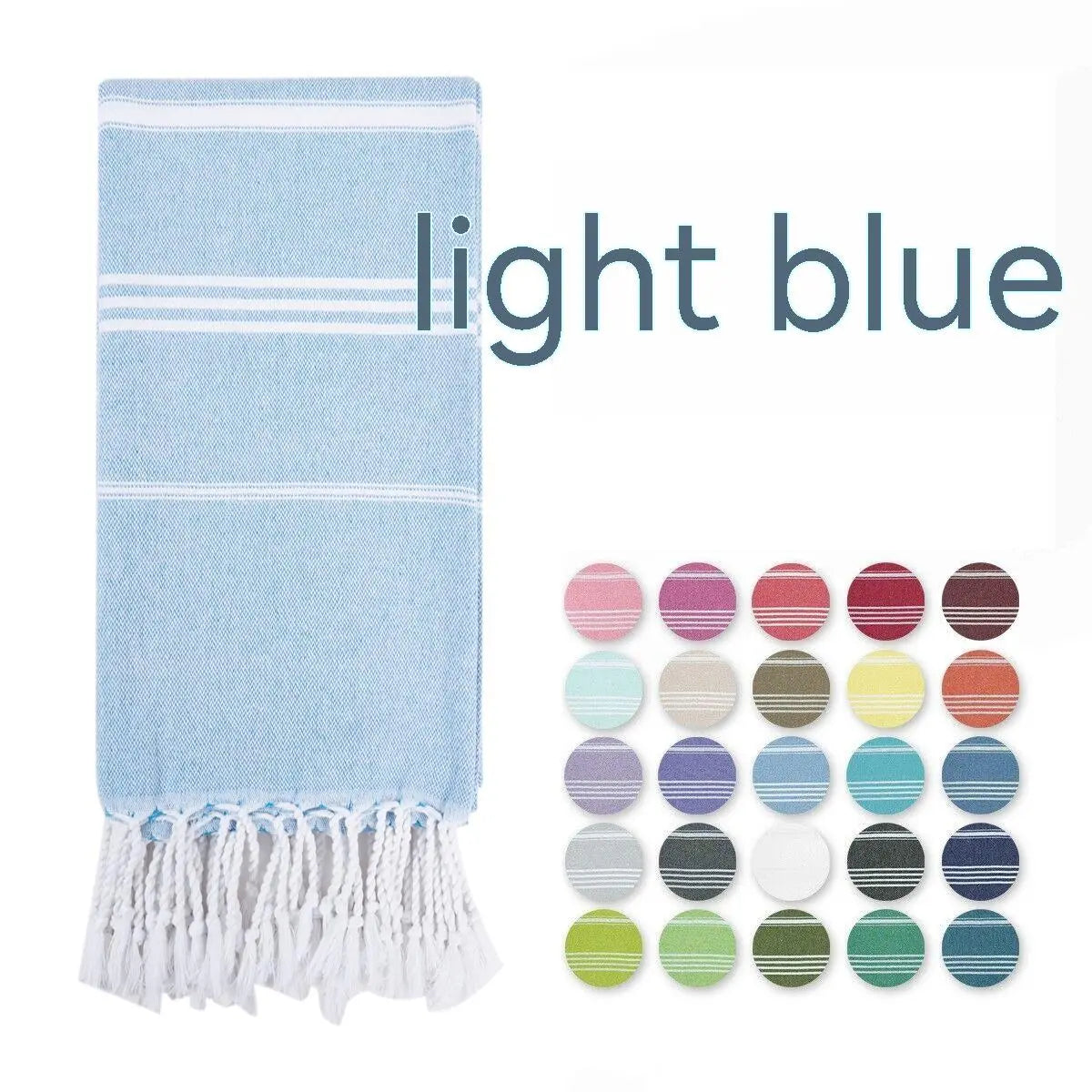 Serviette de Plage Luxe SABIT Turkish Stripe Light Blue-90x180