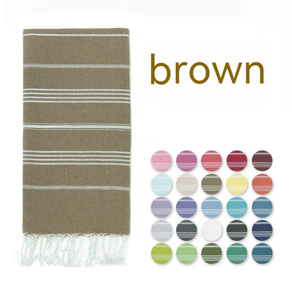 Serviette de Plage Luxe SABIT Turkish Stripe Brown-100X180cm
