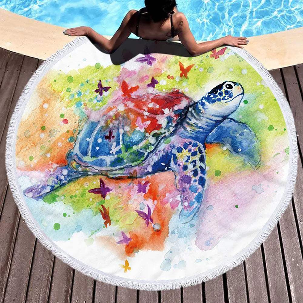Serviette de Plage Microfibre AZURE Style1-540g finished towel material