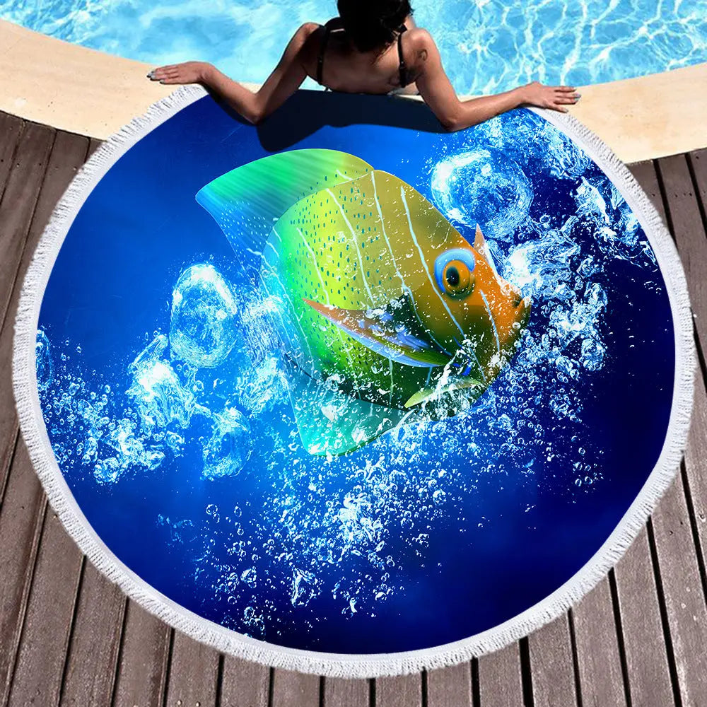 Serviette de Plage Microfibre AZURE Style6-540g finished towel material
