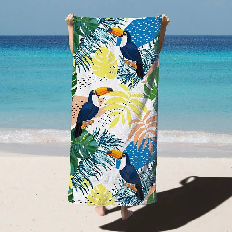 Serviette de Plage Microfibre SEABEE Jungle parrot-180x90CM