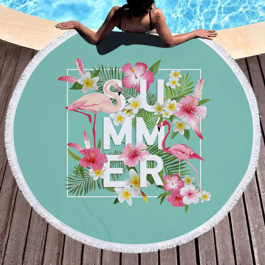 Serviette de Plage Ronde Flauma 1 style-150x150cm