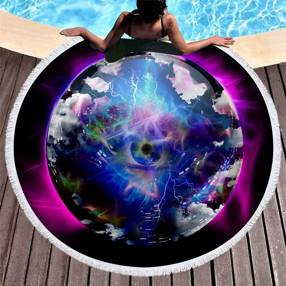 Serviette de Plage Ronde Retro BELLA 3-150X150cm