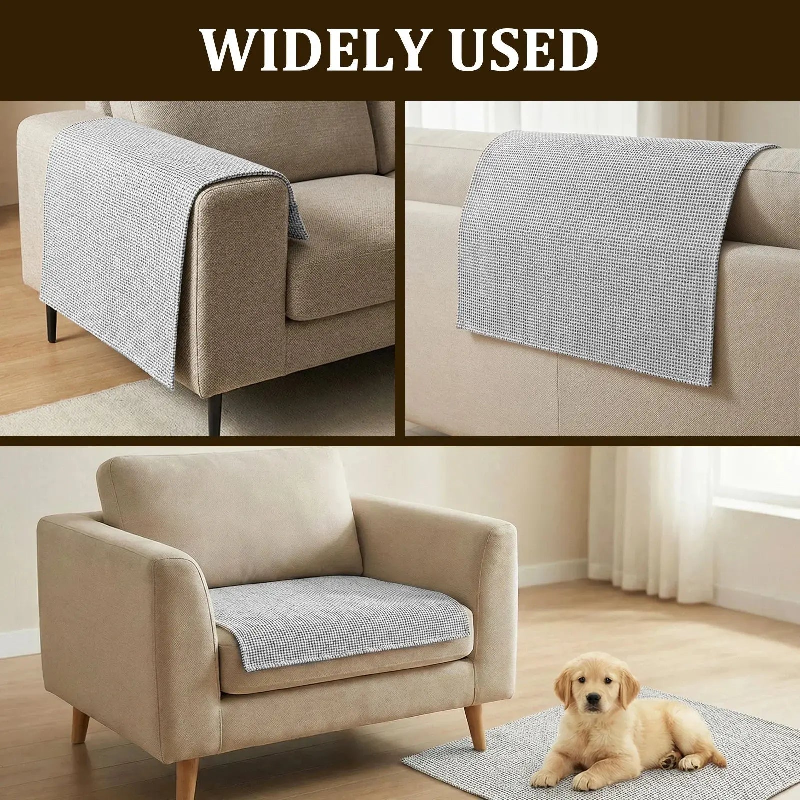 Lot de 2 housses accoudoir ACCUDRY 70x70 cm sur canapé 3 places salon moderne