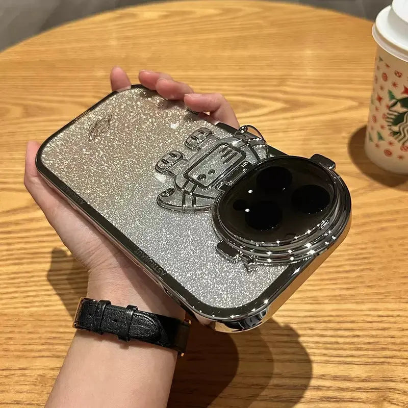 Coque Téléphone Brillante ASTRO Silver Gradient-iPhone12pro