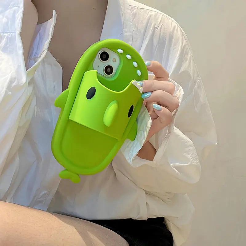 Coque Téléphone Créative SHARKY Shark Slippers Silicone-IPhone13pro