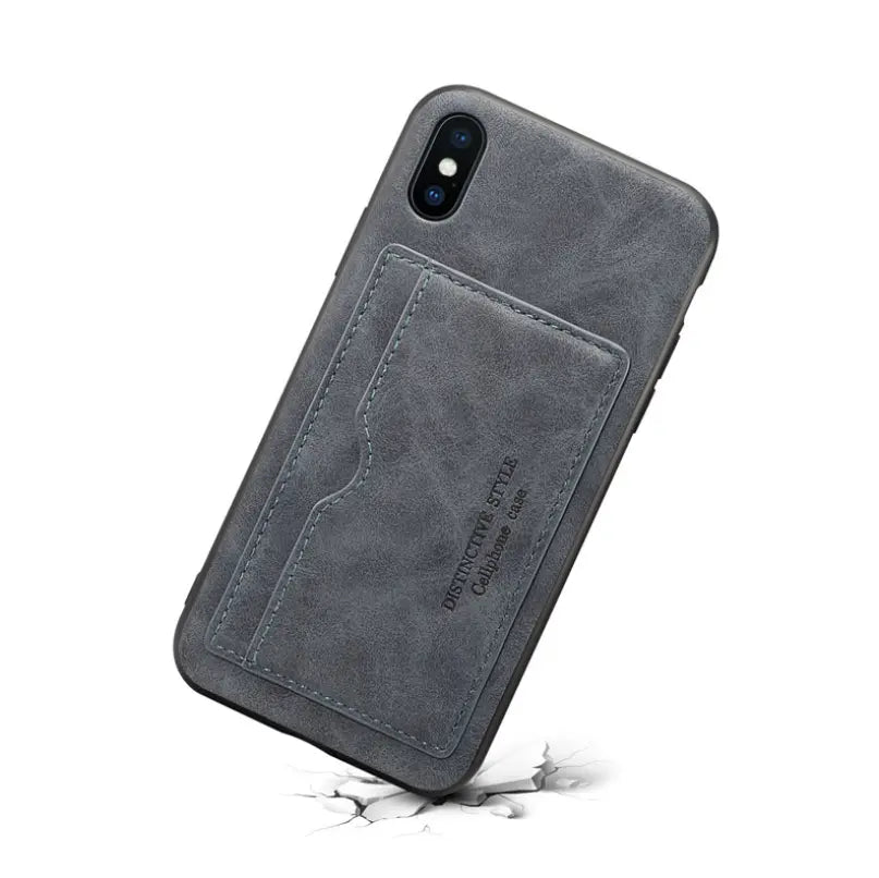 Coque Téléphone Cuir MagSLIM Gray-iPhone6 6s plus