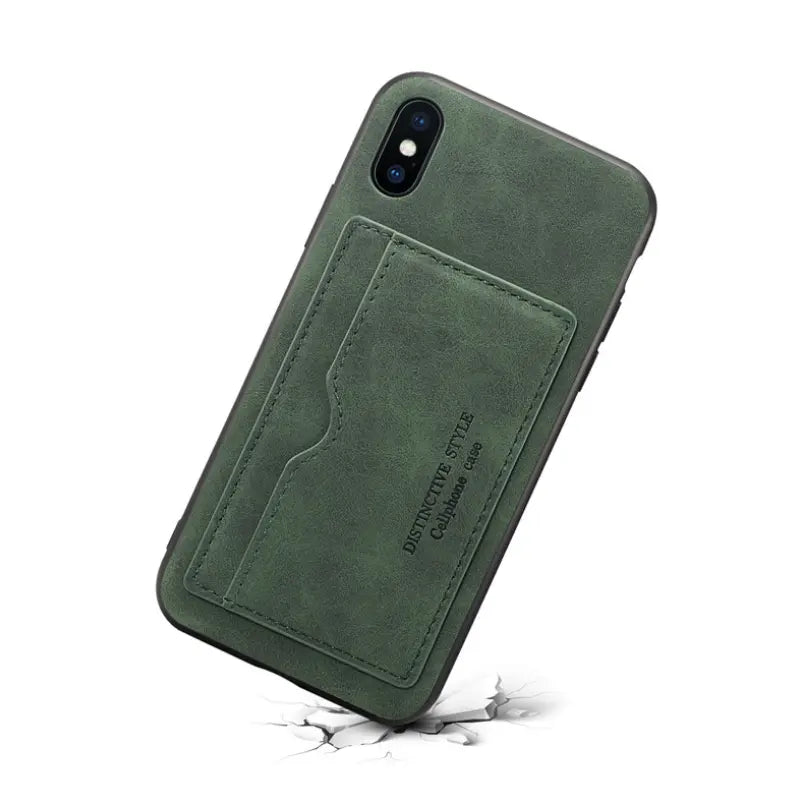 Coque Téléphone Cuir MagSLIM Green-S10E