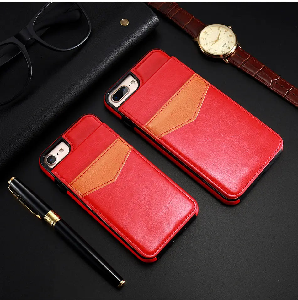 Coque Téléphone Cuir Retro ASTOR Red-iPhone6 6s plus