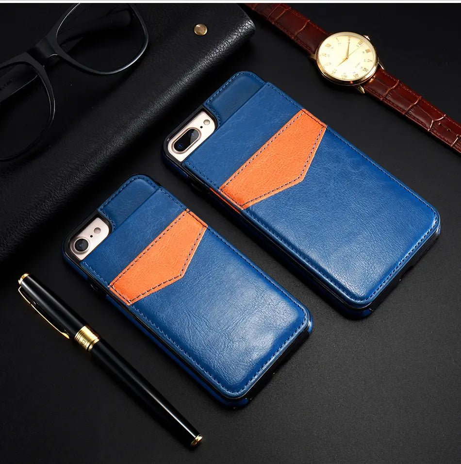 Coque Téléphone Cuir Retro ASTOR Blue-IPhoneXR
