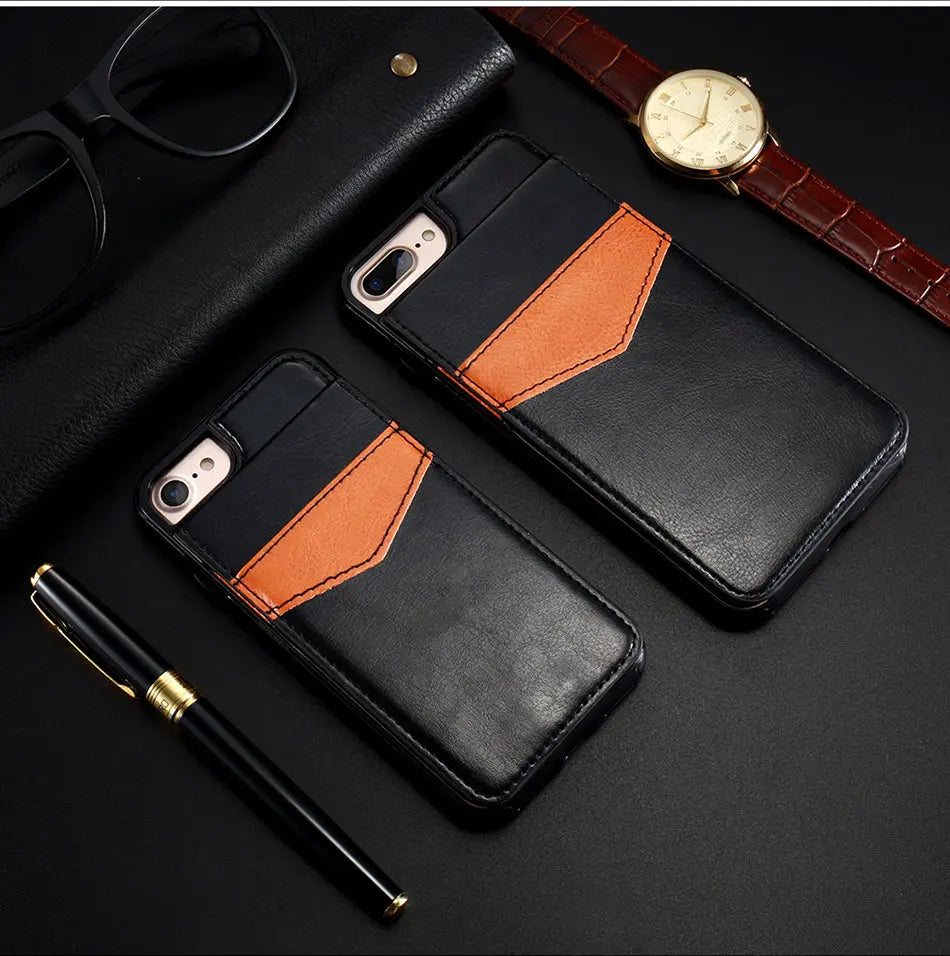 Coque Téléphone Cuir Retro ASTOR Black-iPhoneX