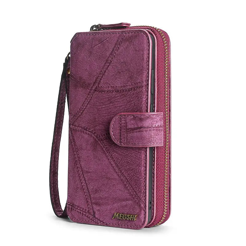 Coque Téléphone Cuir ZARNOX Wine red-Samsung S23