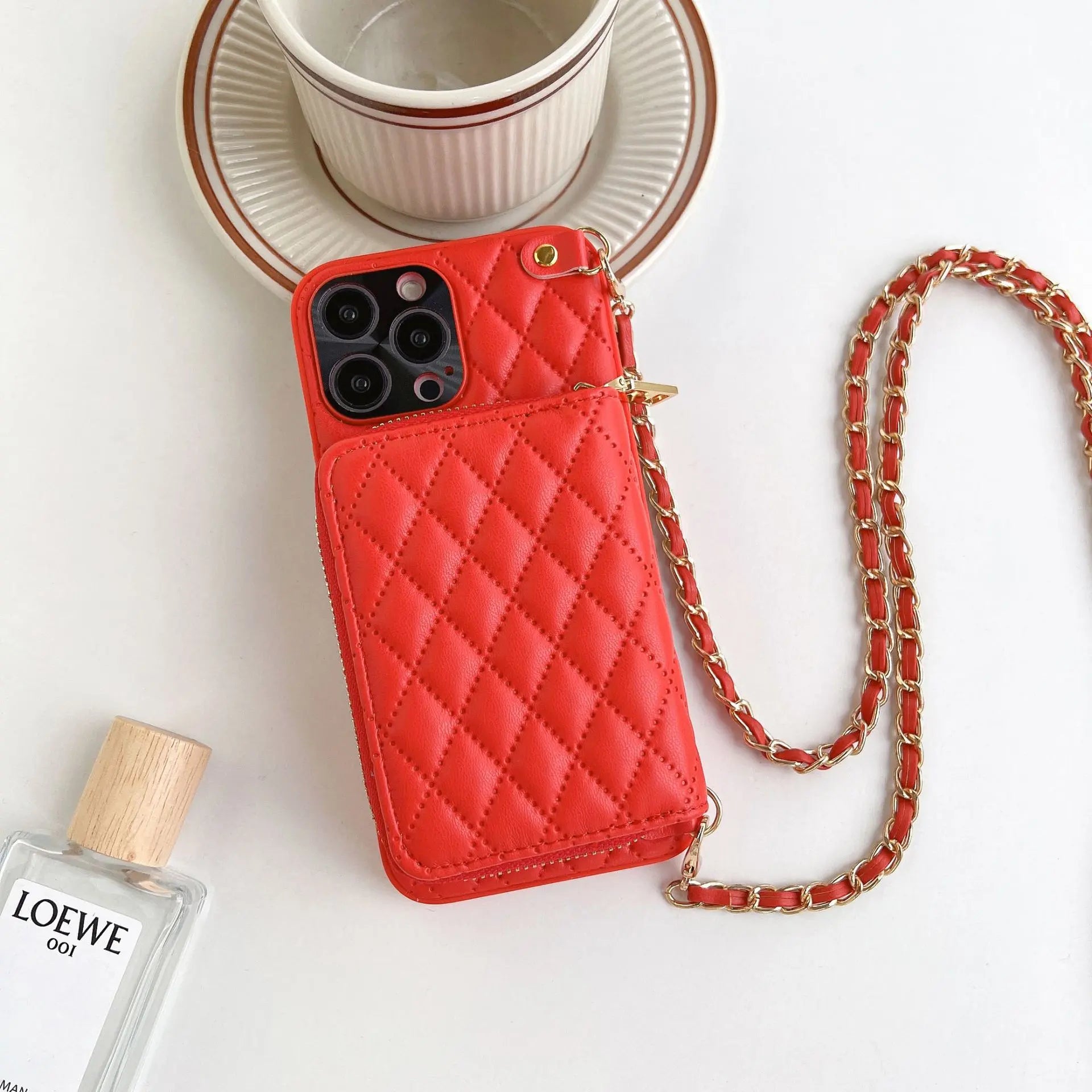 Coque Téléphone Luxe Lambskin RHOLO Red-Apple 14plus