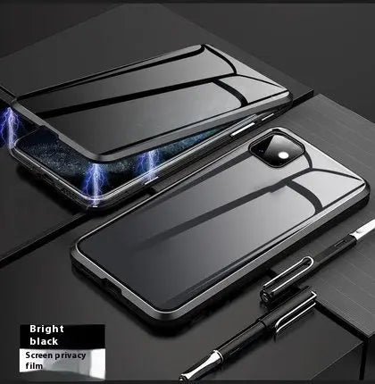 Coque Téléphone Magnétique Intimité SECURIX Black-IPhone13Pro
