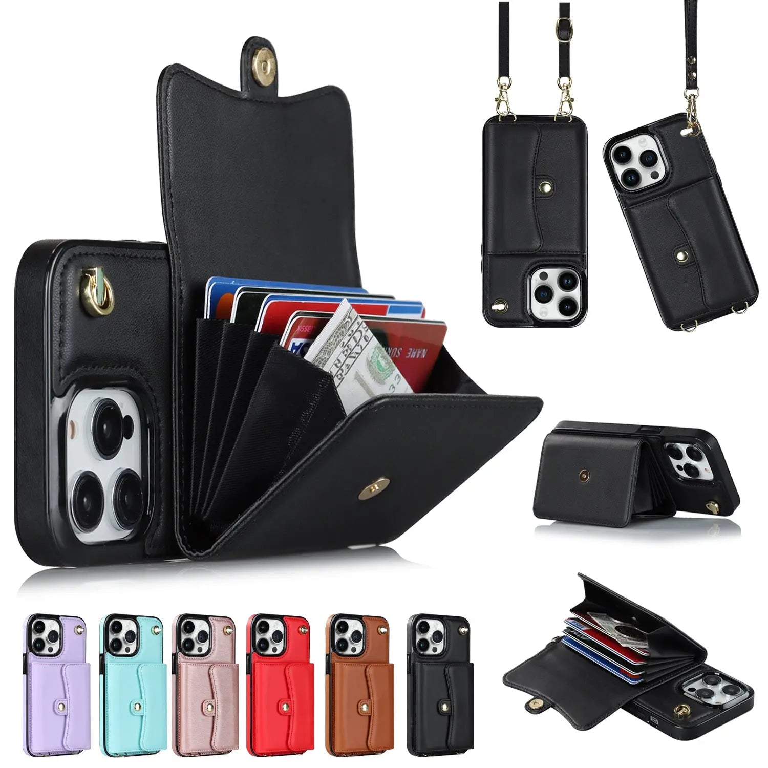 Coque Téléphone Multi-fonction NAPLI Black-14PLUS