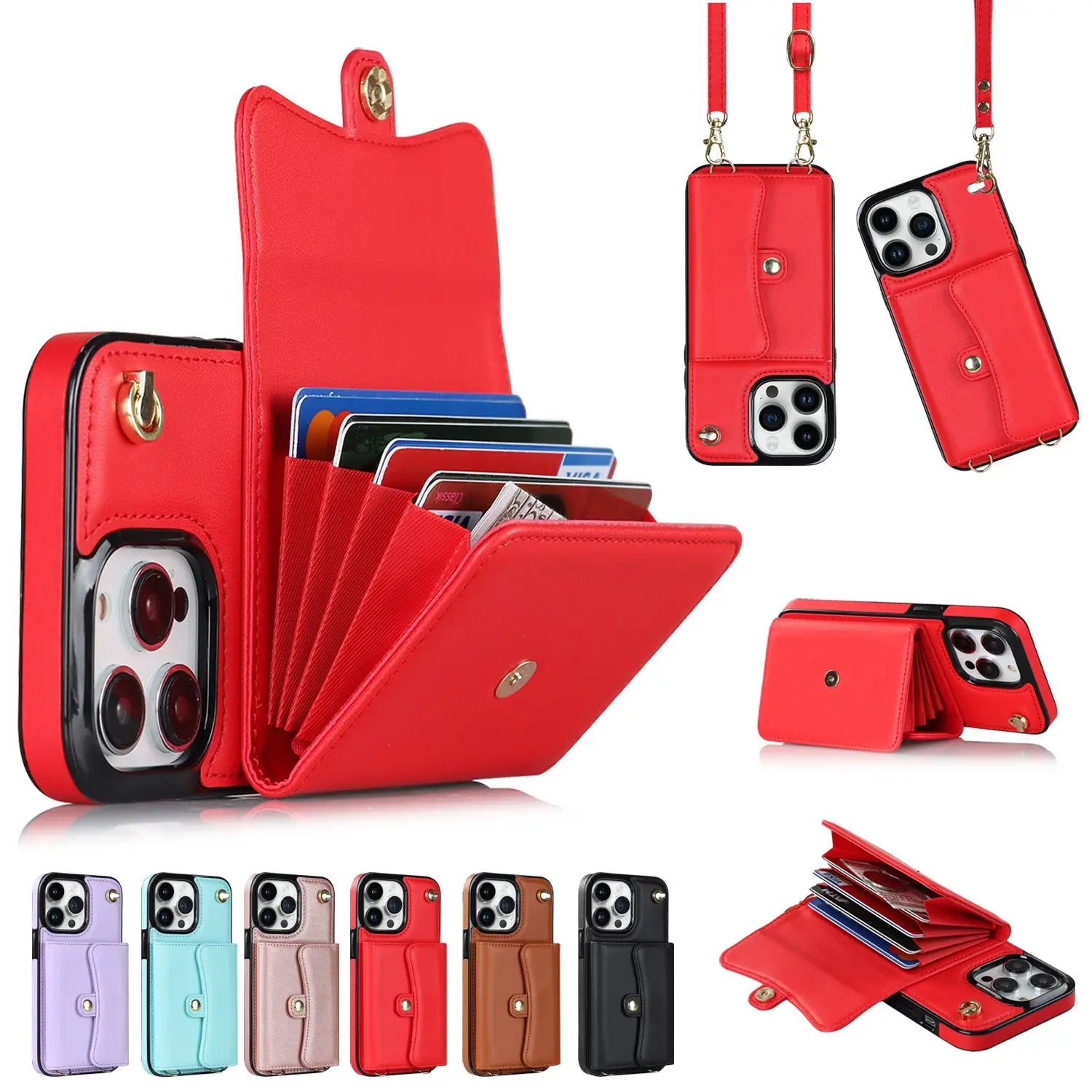 Coque Téléphone Multi-fonction NAPLI Red-13PRO