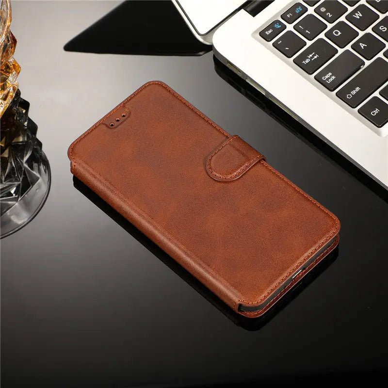Coque Téléphone Portefeuille CALIDO Brown-IPhone 11 Pro