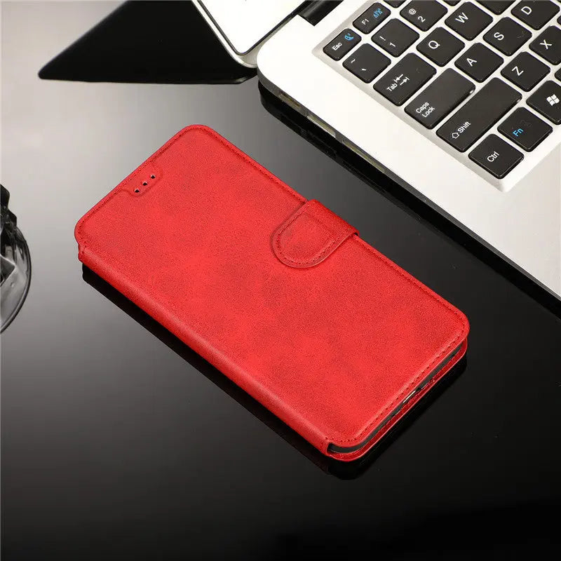 Coque Téléphone Portefeuille CALIDO Red-IPhoneXS