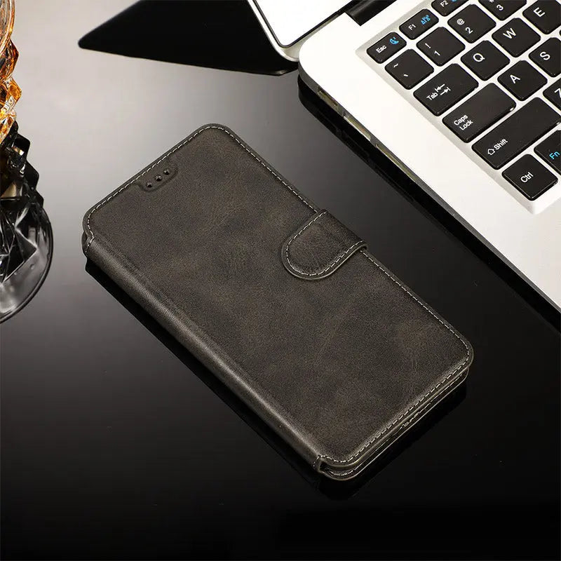 Coque Téléphone Portefeuille CALIDO Black-iPhone8 plus