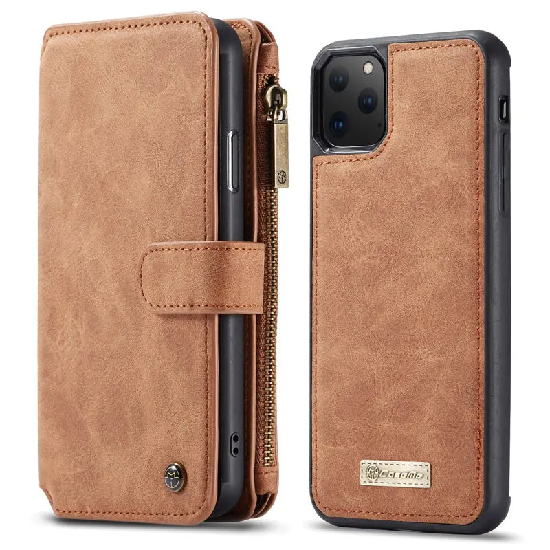Coque Téléphone Portefeuille S8 ZARLUX Brown-IPhone12 Pro Max