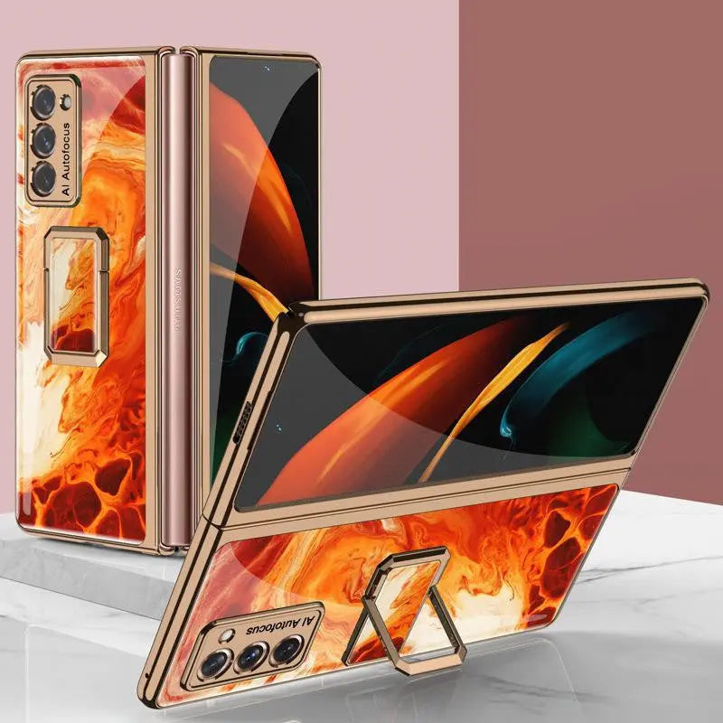 Coque Téléphone Verticale Lux CLCKQ Agate red-SM Galaxy Z Fold2