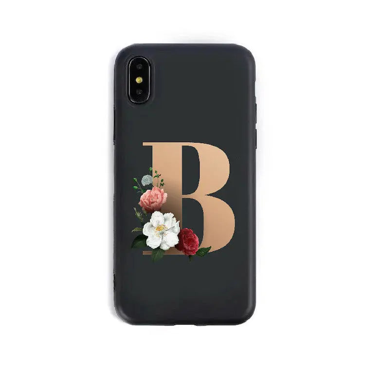 Coque de Téléphone Alphabet Fleuris ZYRA B-XR