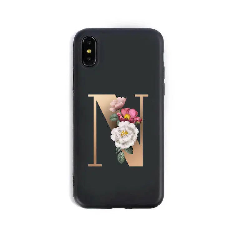 Coque de Téléphone Alphabet Fleuris ZYRA N-6 6S