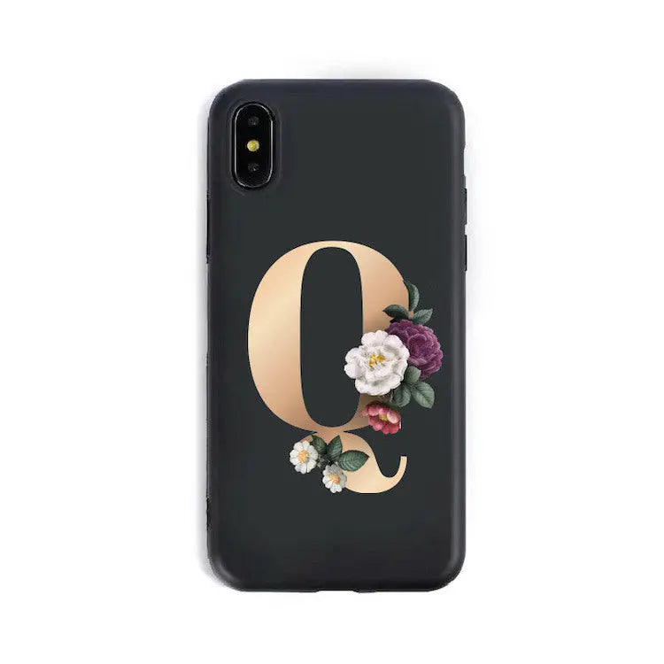 Coque de Téléphone Alphabet Fleuris ZYRA Q-7 8