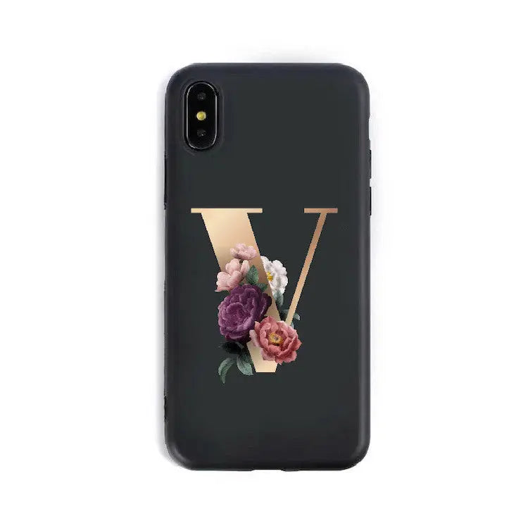 Coque de Téléphone Alphabet Fleuris ZYRA V-6 6S