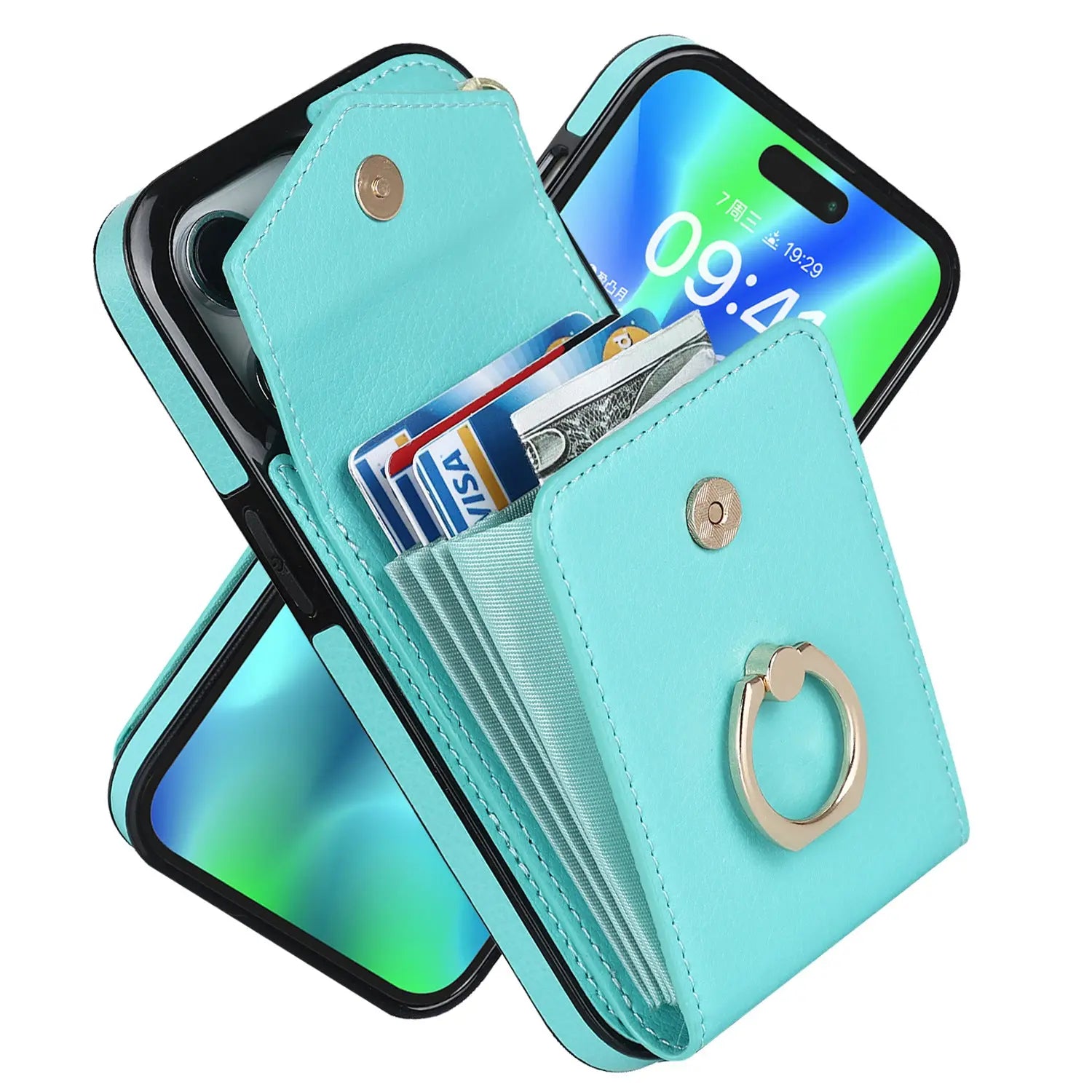 Coque de Téléphone Créative PU Jazz Mint Green-IPhone 7 8 Plus